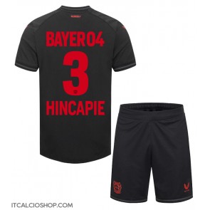 Bayer Leverkusen Piero Hincapie #3 Prima Maglia Bambino 2023-24 Manica Corta (+ Pantaloni corti)